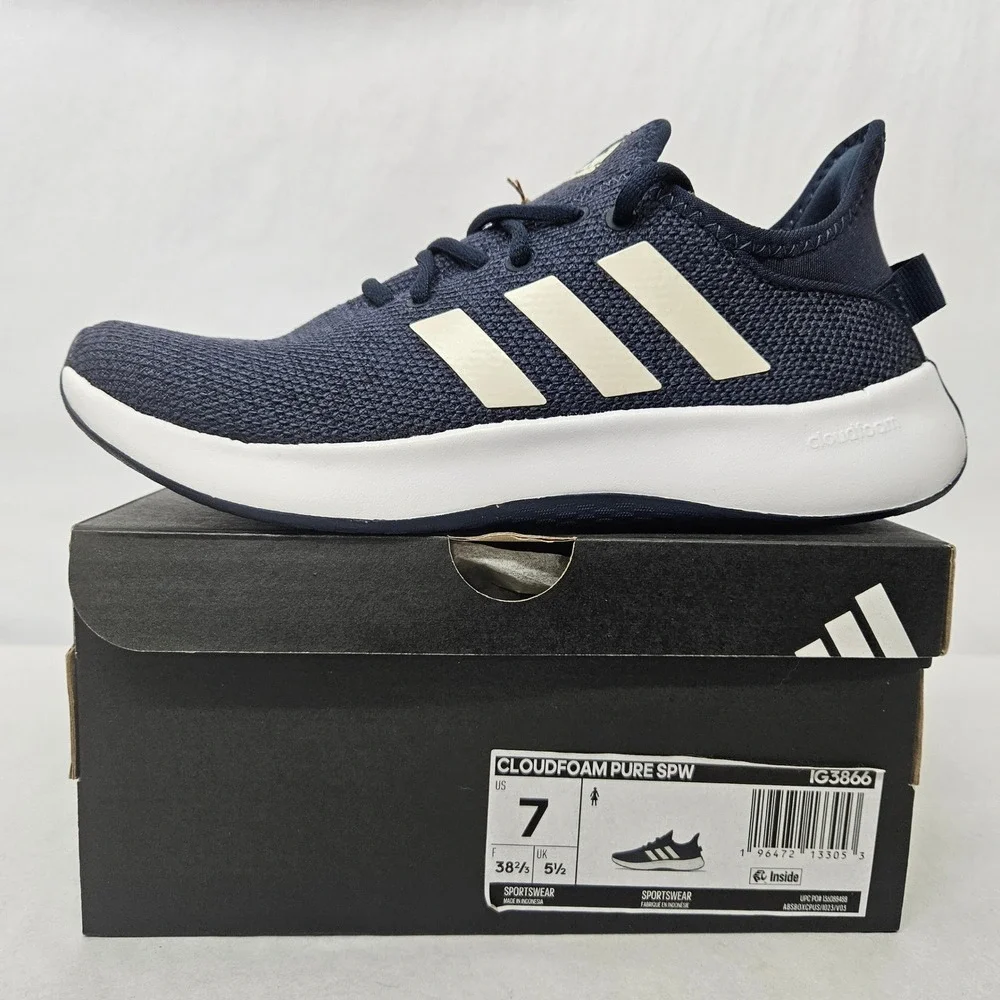 Adidas Coudfoam Pure SPW Casual Athletic Shoe IG3866 Blue White Women's Size 7